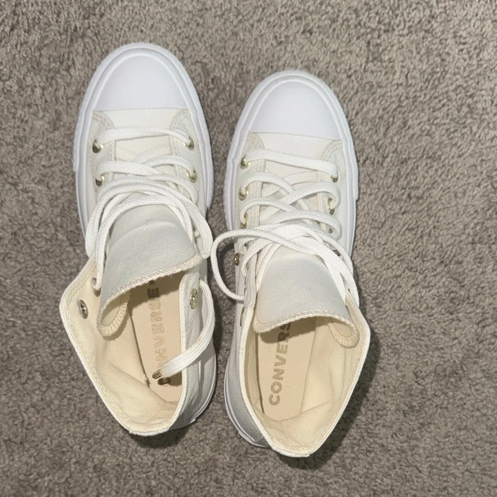 Converse Cream High-Top Sneakers - Picture 2 of 8